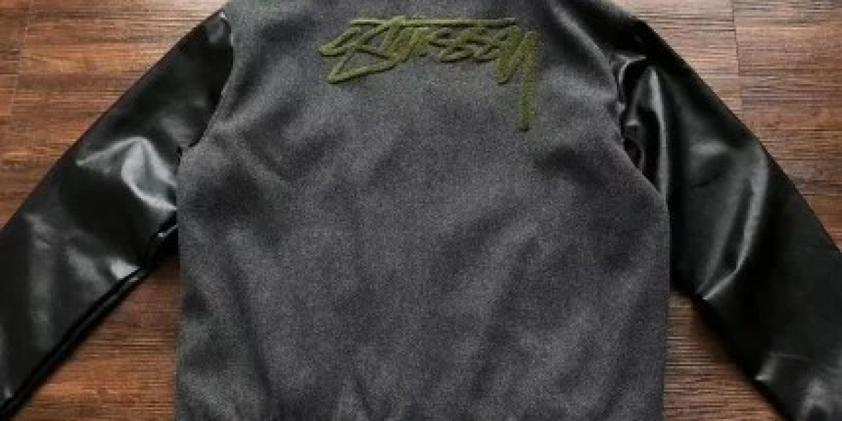 Stussy Big S Letterman Grey Jacket: Where Classic Varsity Style Meets Modern Streetwear