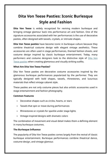 Dita Von Teese Pasties Iconic Burlesque Style and Fashion.docx