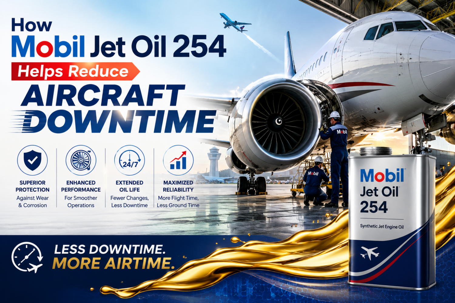 How Mobil Jet Oil 254 Helps Reduce Aircraft Downtime – apexlube