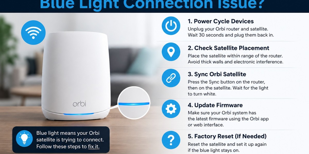 How to Fix Orbi Satellite Blue Light Connection Issue?