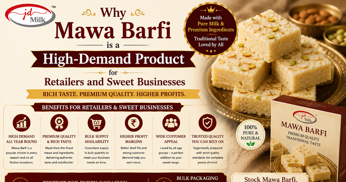 Why Mawa Barfi is a High-Demand Product for Retailers and Sweet Businesses