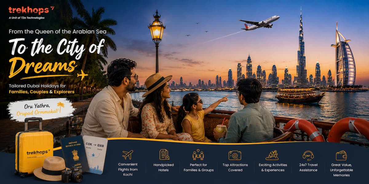 15+ Book Dubai Tour Packages From Kochi | Best Deals & Custom Trips - Trekhops India