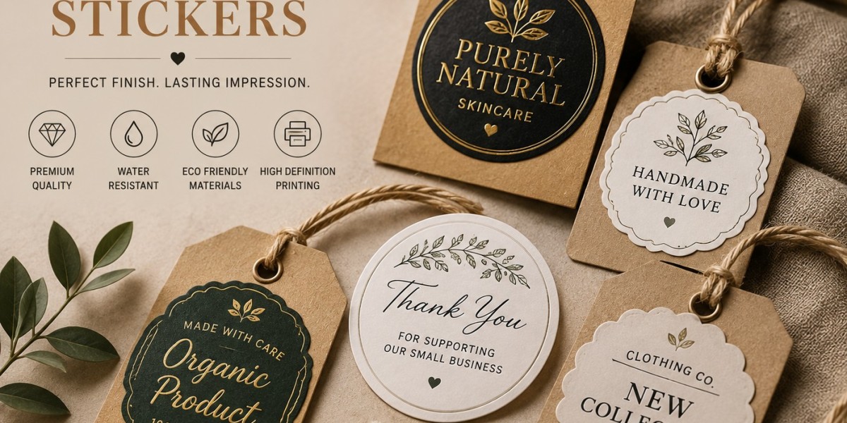 Modern Custom Hang Tag Stickers for Retail Packaging