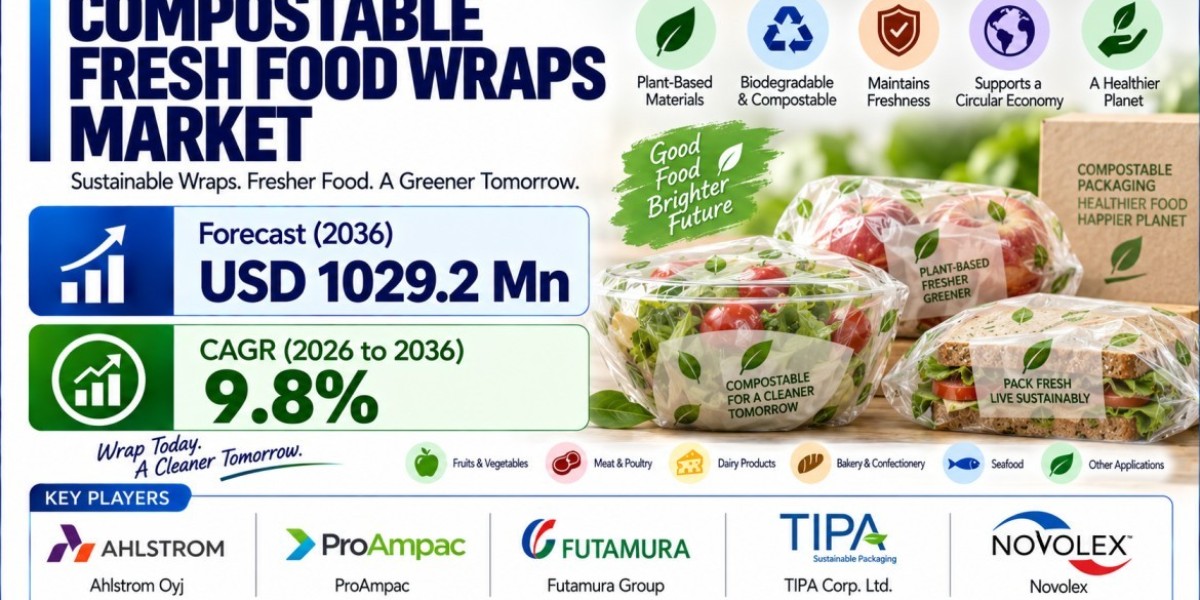 Compostable Fresh Food Wraps Market Trends Shaping Sustainable Fresh Food Packaging Through 2036