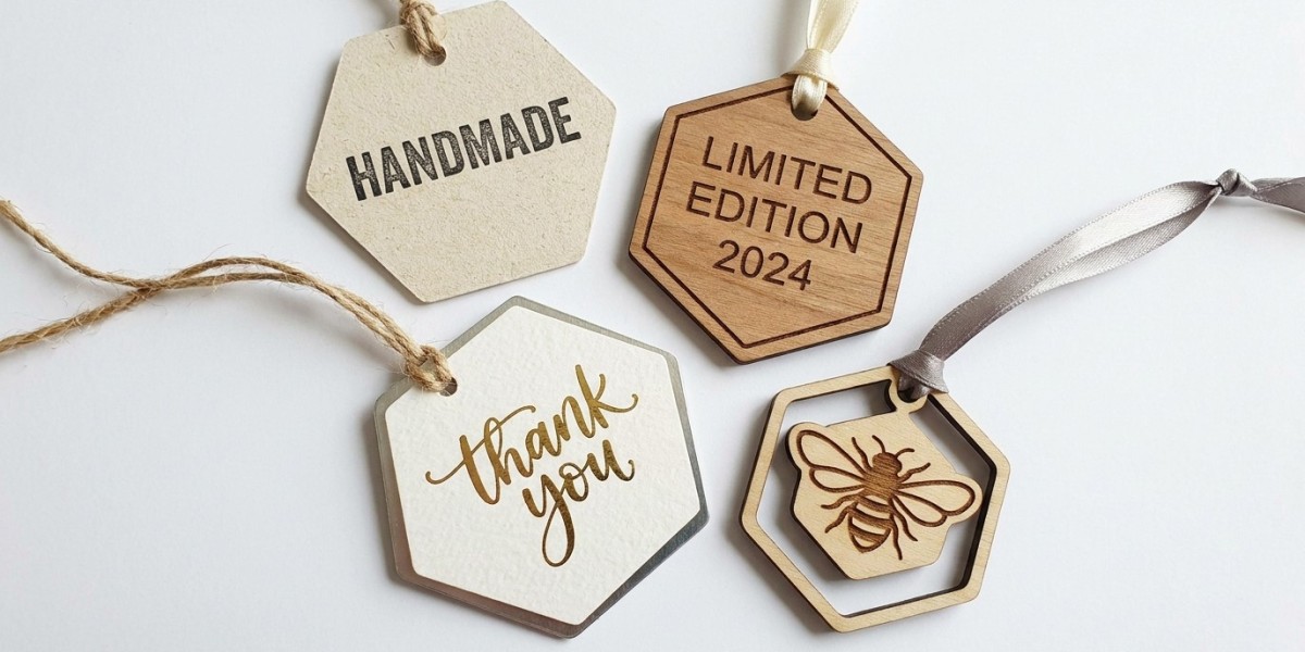 Custom hexagon tags | Stylish Packaging Tags